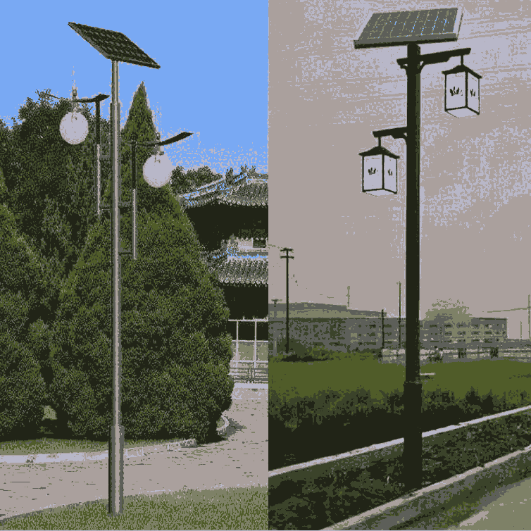 4米鋰電池LED光源太陽能一體燈，二體燈