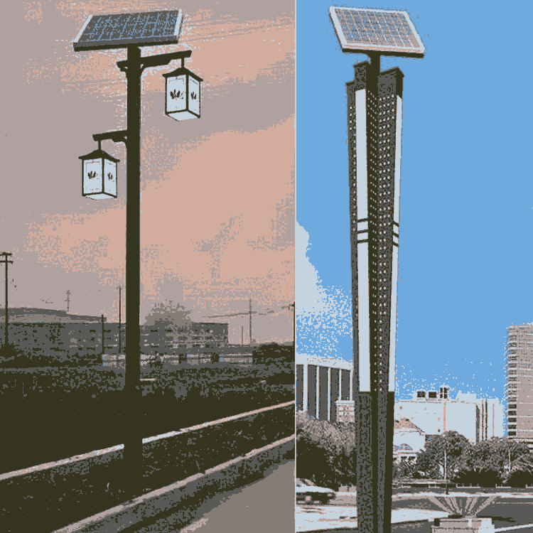 4米庭院用太陽(yáng)能路燈，鋰電池LED光源